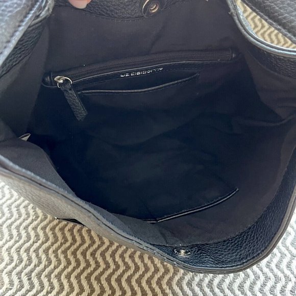 Liz Claiborne Black Leather Hobo Hand Bag Middle Size Shoulder Braiding Purse - Picture 8 of 8